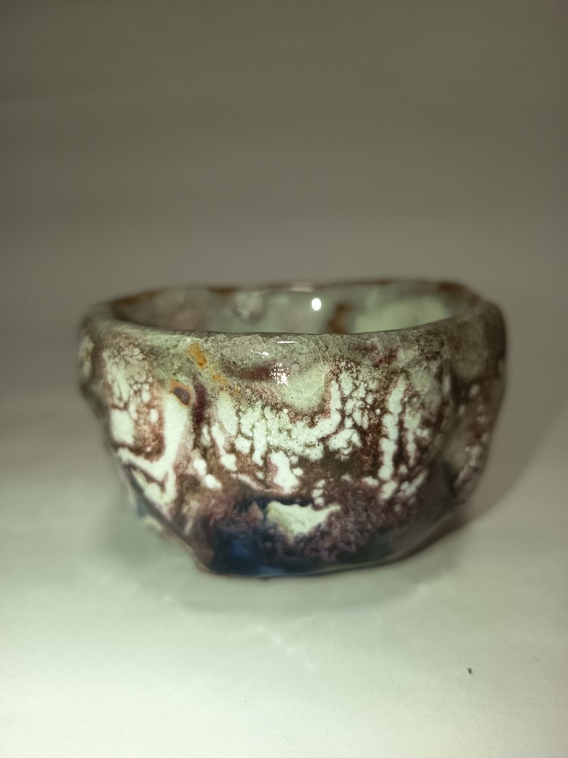 志野重彩小茶碗杯陶藝家陳炫亨手捏陶創作 - 茶壺/茶杯/茶具 - 陶 多色
