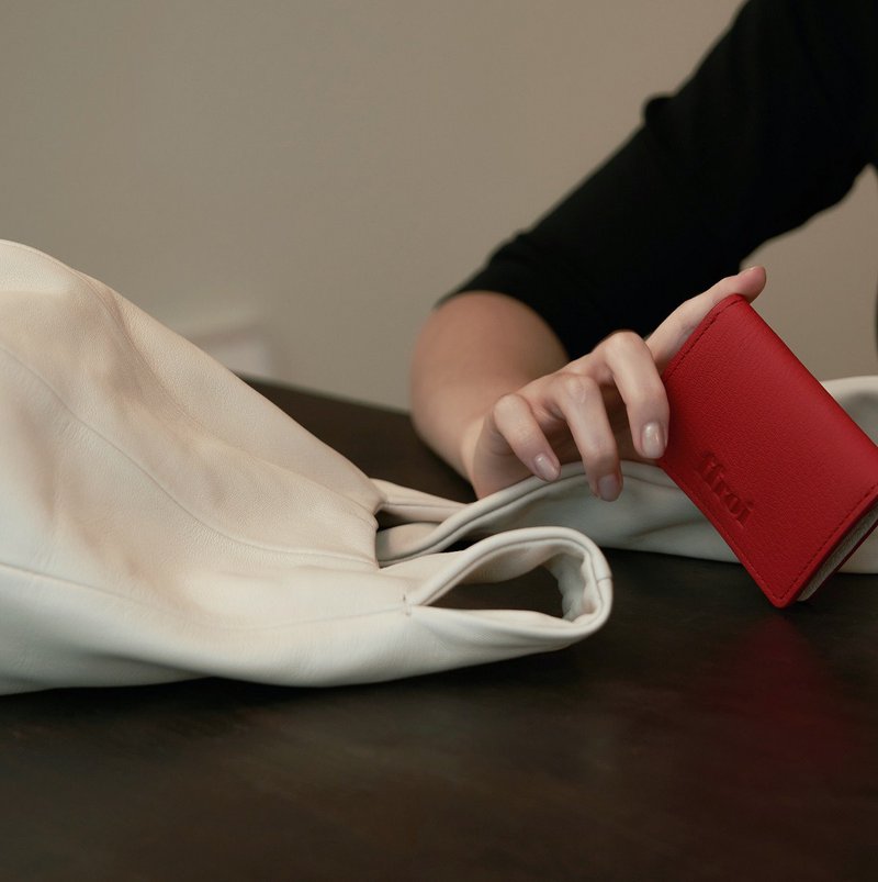 ilot folding wallet_red / card holder / 4 color - 錢包/皮夾/長短夾 - 真皮 紅色