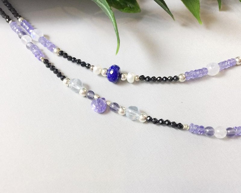 :: Period Specials: MH sterling silver natural stone custom series _ mystical power sets _ two sets - Bracelets - Gemstone Purple