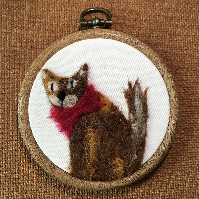 Animal wool felt painting - Items for Display - Wool Brown