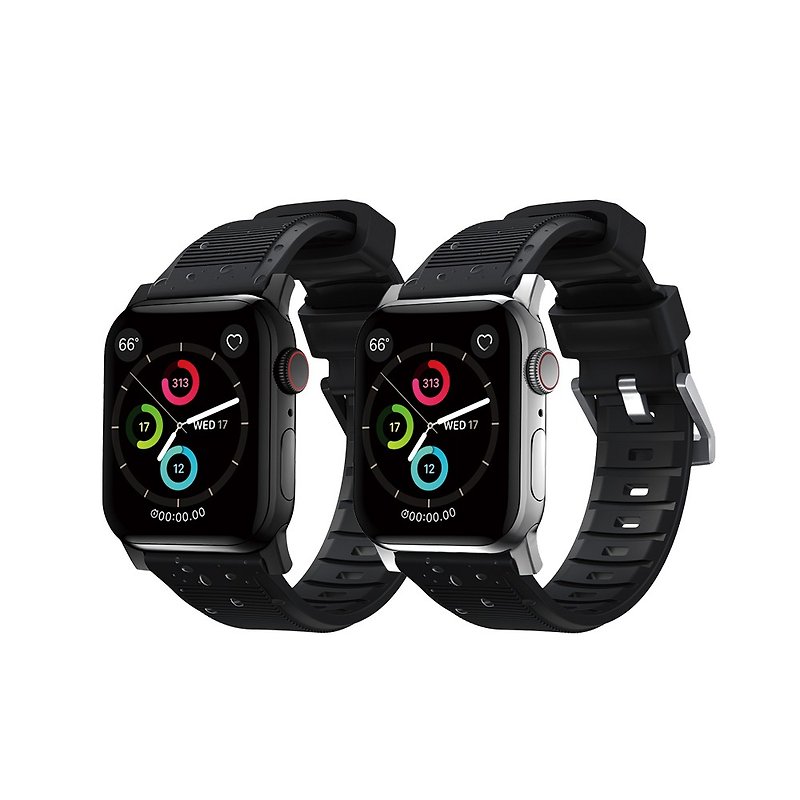 【US NOMAD】High Performance Rubber Strap for Apple Watch 38/40/41mm - สายนาฬิกา - ยาง สีดำ