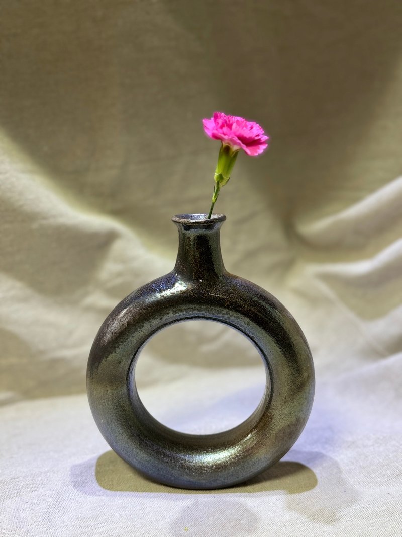 柴燒圓韻陶花器 - 花瓶/花器 - 陶 