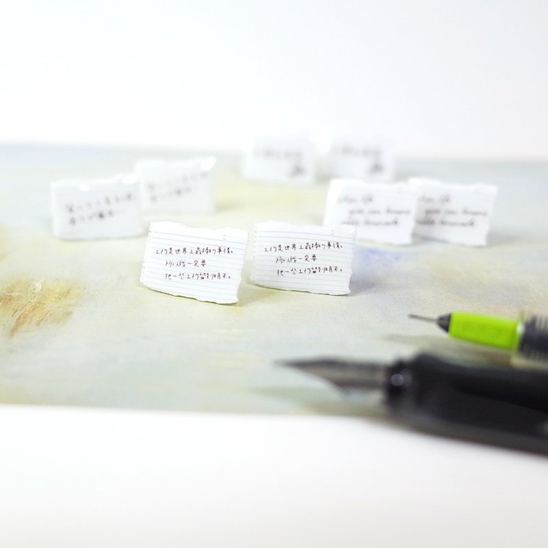 迷你隨手筆記 貼耳耳環 耳夾/耳針 - 耳環/耳夾/耳骨夾 - 防水材質 白色