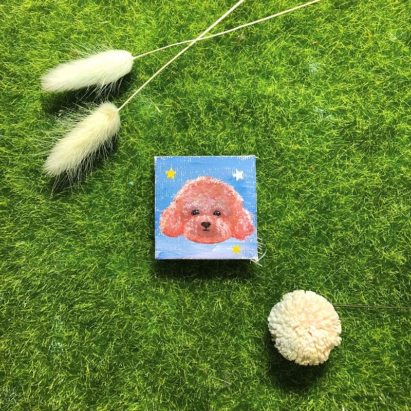 Palm Canvas Poodle - Animal Series - ของวางตกแต่ง - สี สีนำ้ตาล