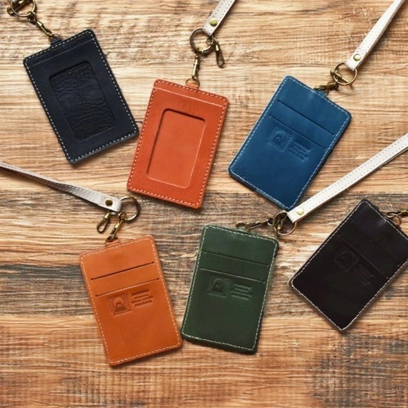 日本製 栃木皮革通行卡套 ID/IC卡套 Pass/ID case with strap - 證件套/卡套 - 真皮 多色