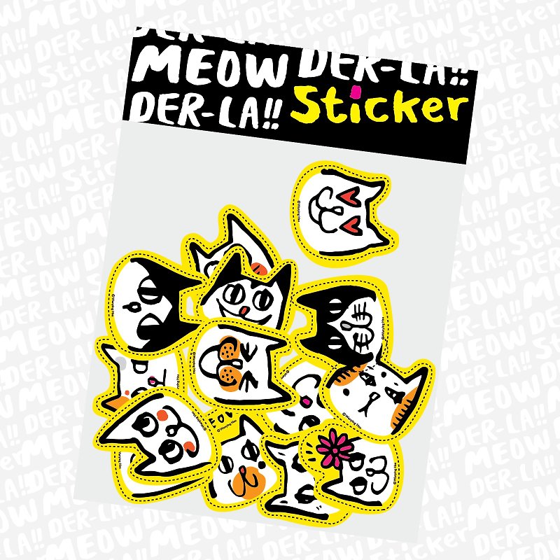 Maru Maru cat 16 small stickers 16 cat heads - Stickers - Waterproof Material 