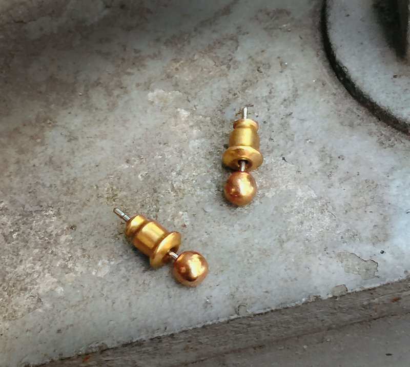 Sienna Bronze earrings sense of design Bronze earrings * stores only a single price - Earrings & Clip-ons - Copper & Brass Gold