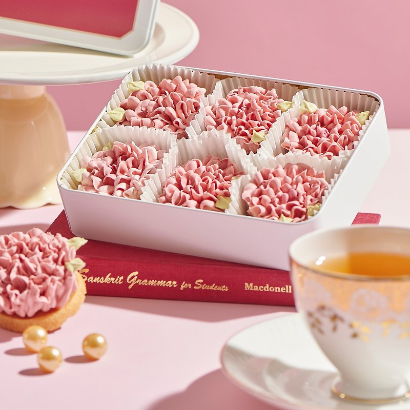 【LOVE&THANKS】ロマンチックな限定フラワークッキーギフトボックス - クッキー・ビスケット - 食材 ピンク