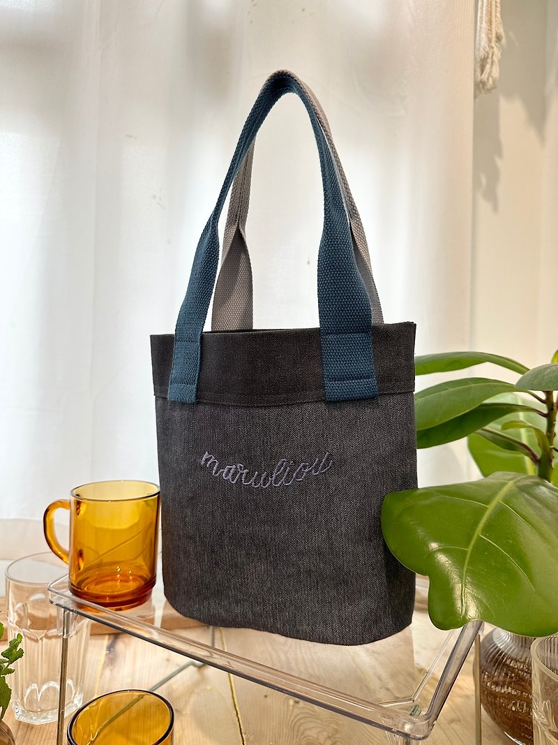 Two cups are just enough to carry the bag - Handbags & Totes - Cotton & Hemp Blue