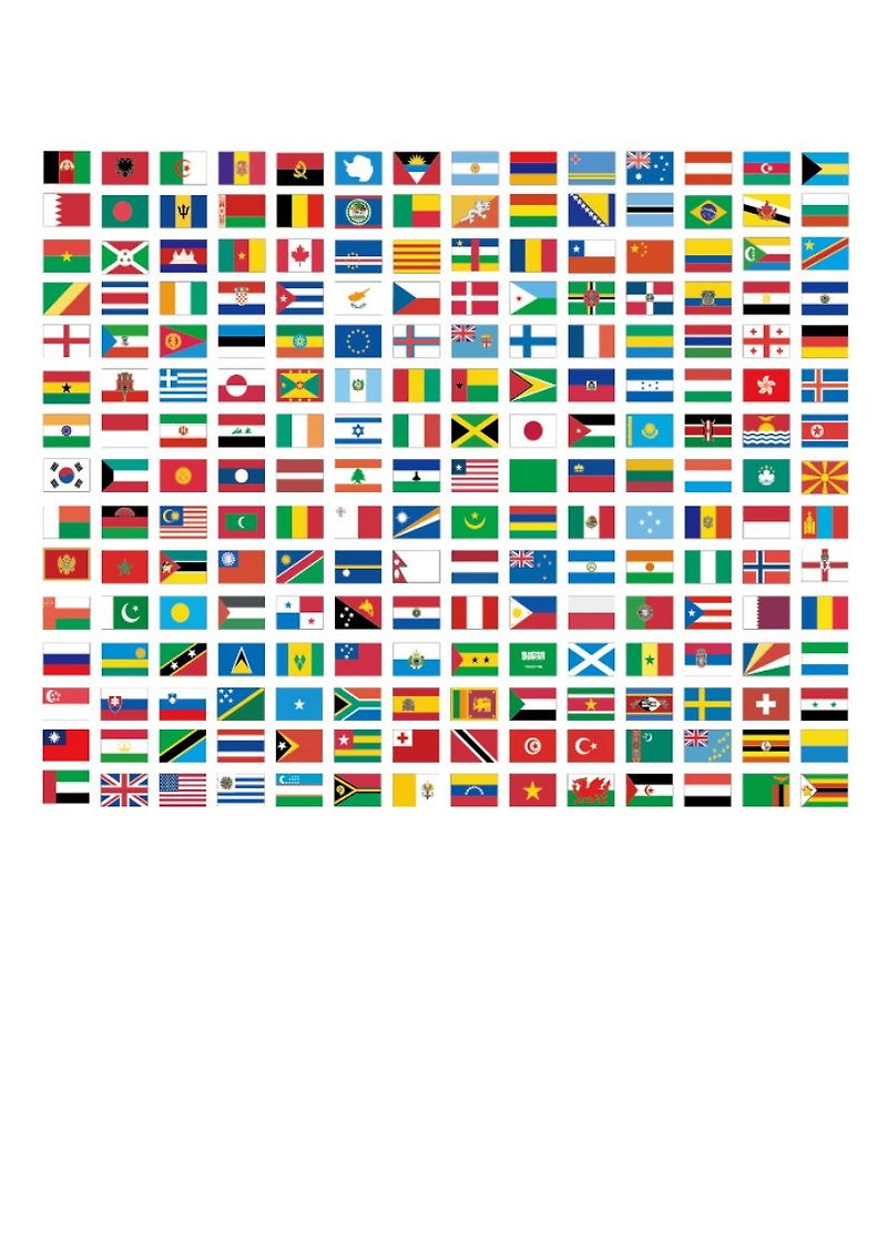 Mini World Flag Sticker / Love Taiwan / World Cup / Dessert Decoration / World Postcard (with the name of the country card) - Stickers - Paper Multicolor