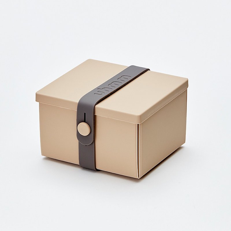 丹麥 uhmm - 環保摺疊點心盒 (摩卡色餐盒 x 深灰色扣環)-840ml