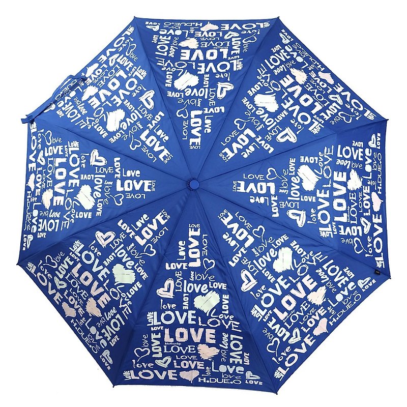 [Italy H.DUE.O] LOVE color change anti-UV tri-fold automatic opening umbrella - Umbrellas & Rain Gear - Waterproof Material 