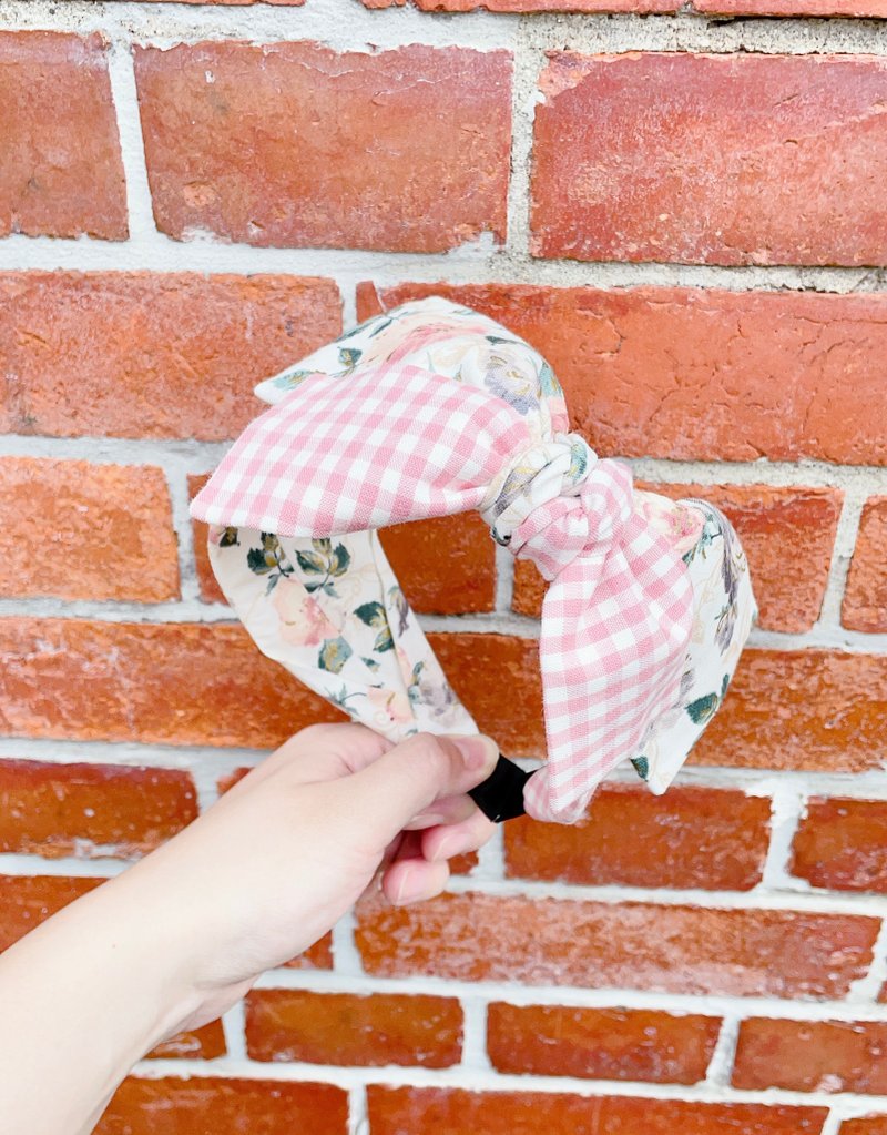 RARAKO-Handmade hairbands/headbands/parent-child hair accessories, beautiful double butterflies-Rose Jazz-Pink Jazz - Headbands - Cotton & Hemp Pink