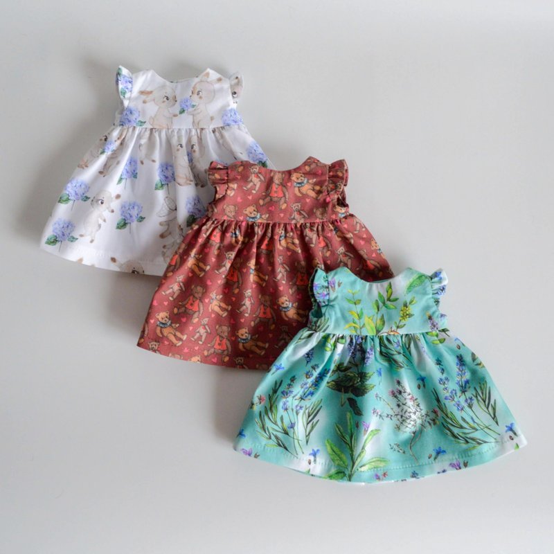 Ready to ship dress for waldorf doll 12inches (30cm) - Baby doll clothes - ของเล่นเด็ก - ผ้าฝ้าย/ผ้าลินิน 