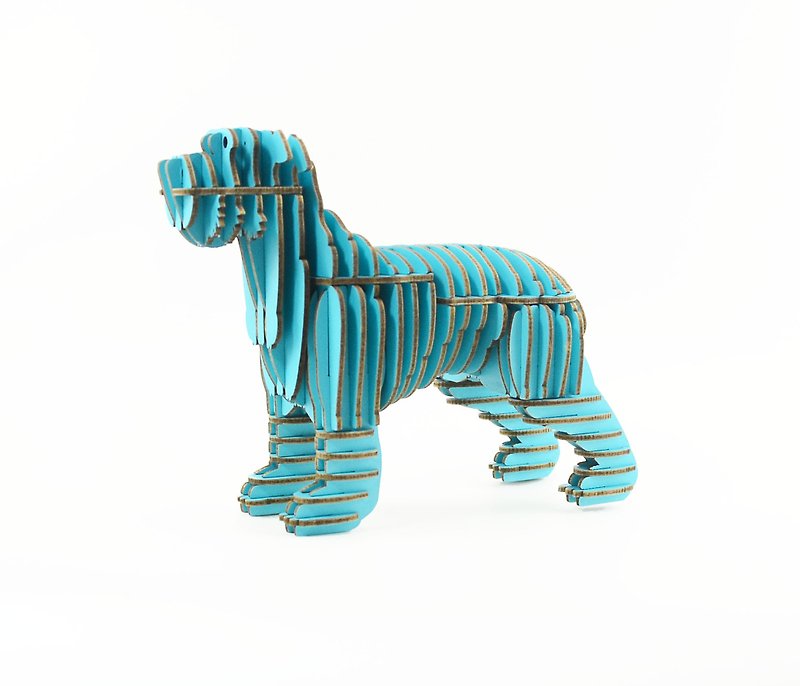 TENONART 布萊梅城市樂手 - 狗 未組裝 水藍色 - 擺飾/家飾品 - 紙 藍色