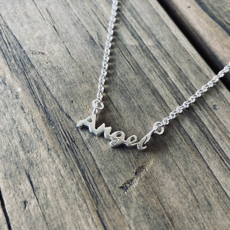 Sterling Silver English Name Necklace Customized Name Thick Chain S50 - Necklaces - Sterling Silver 