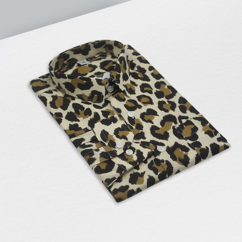 Gray and green leopard print shirt-the most fashionable shirt this year you don’t own yet - Men's Shirts - Cotton & Hemp Green