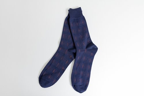 ORINGO 林果良品 雨點條紋紳士襪 沉穩藍