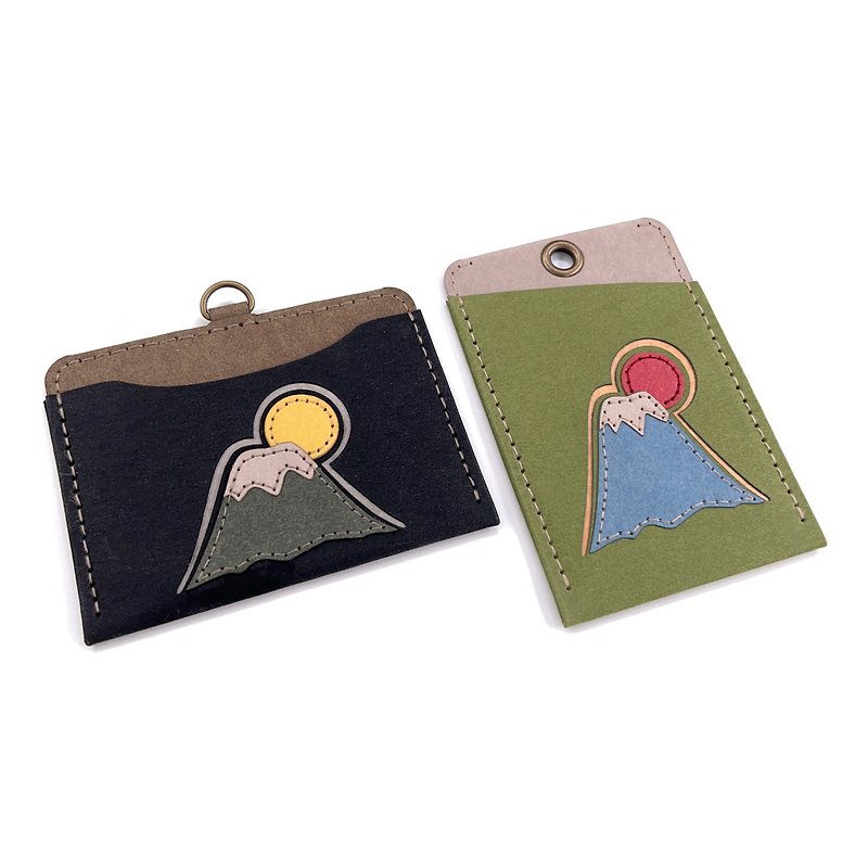Valentine's Day Gift Texture Document Cover Leisurely Travel Card Set-Mount Fuji - ID & Badge Holders - Paper Multicolor