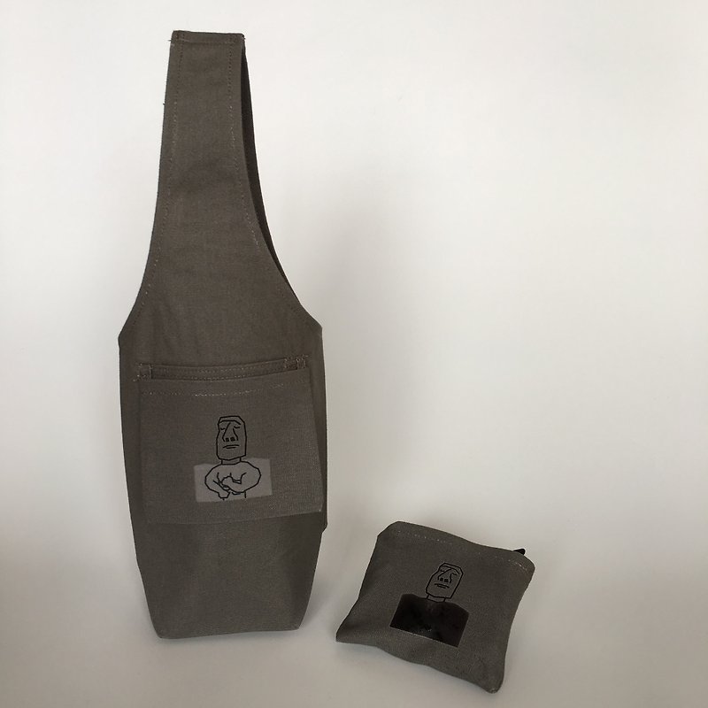 YCCT Environmental Beverage Bags Covering Squares - Steady Gray Small Meat (Ice Pa Cup / Mason Bottle / Condon Bottle) Patent Storage / Temperature Change Mio Stone Cup Set - ถุงใส่กระติกนำ้ - ผ้าฝ้าย/ผ้าลินิน สีเทา