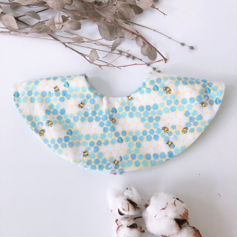 Shimamoriya/Double-Sided 360 Degree Bagel/Bee - Bibs - Cotton & Hemp Yellow