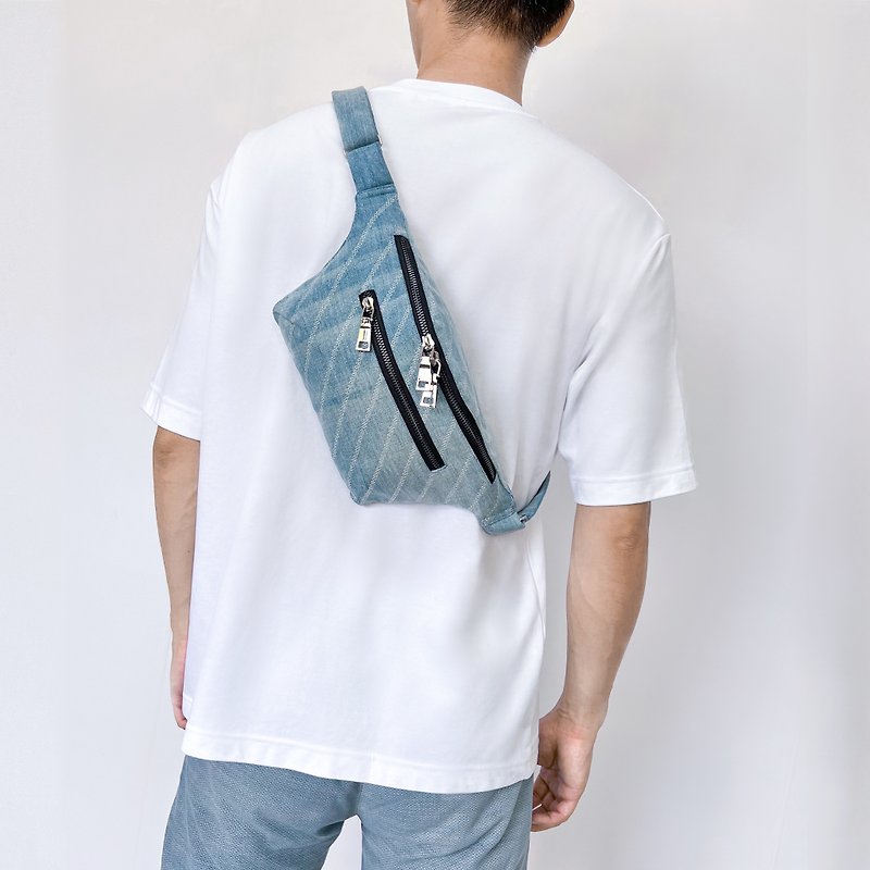 Belt bag-100% upcycled from jeans - Messenger Bags & Sling Bags - Eco-Friendly Materials Blue