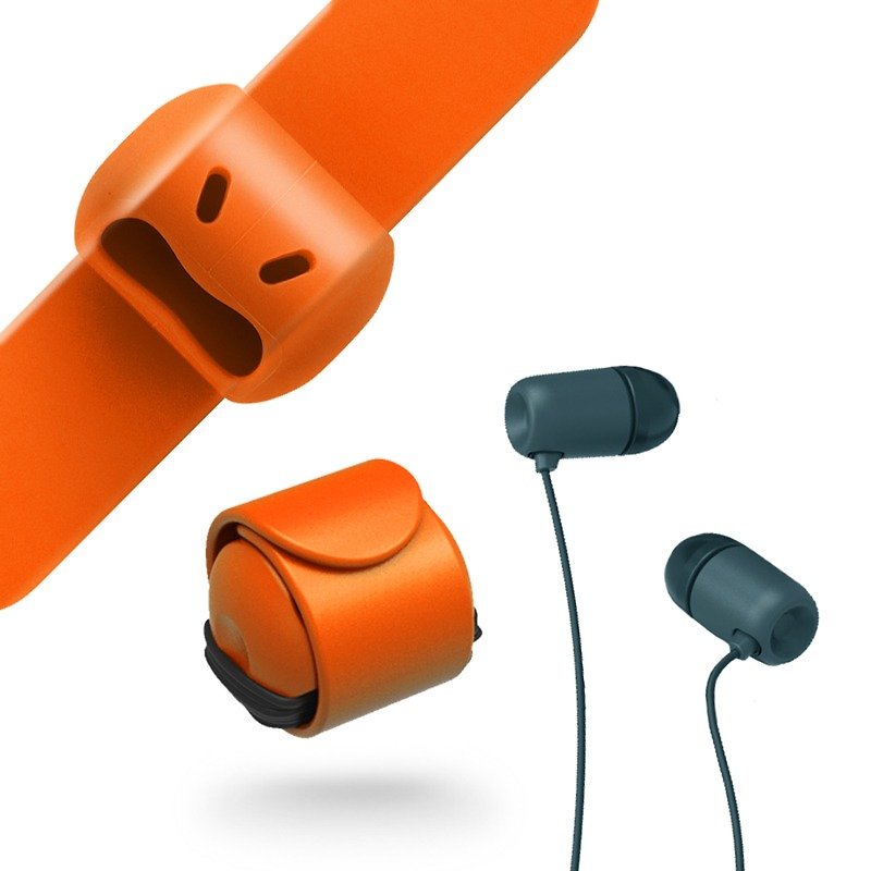 Snappy WOW-耳機捲線器-蜜糖橘 - 耳機/藍牙耳機 - 矽膠 橘色