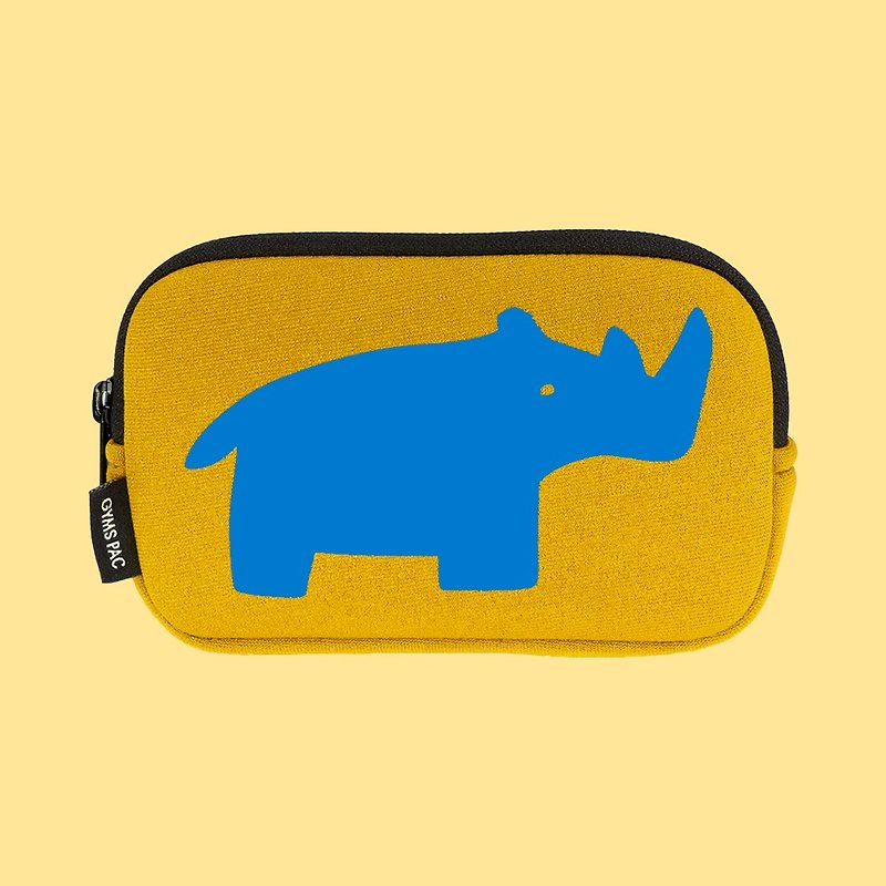 Wildlife series storage bag shockproof bag camera bag hard disk bag [orange x blue rhino] - กระเป๋าเครื่องสำอาง - วัสดุกันนำ้ สีส้ม
