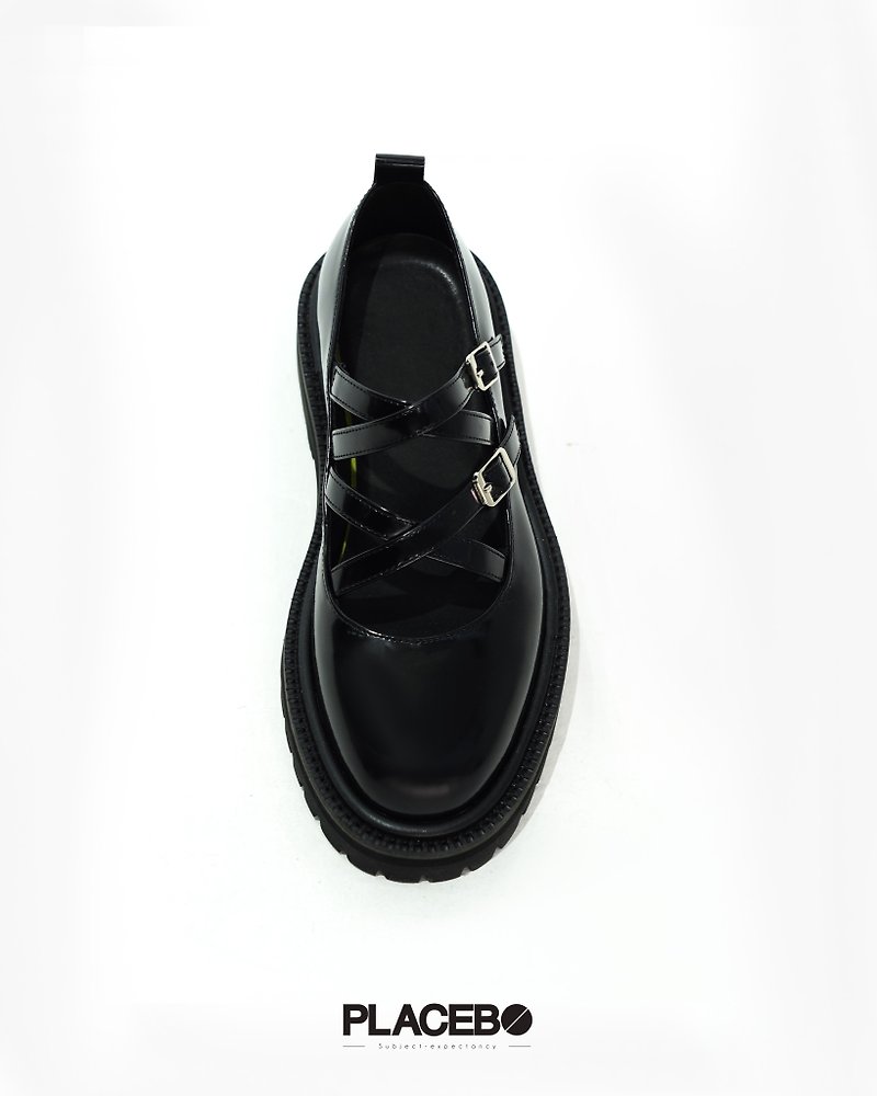 Classic 3 Cm Rubber Soles - Women's Leather Shoes - Faux Leather Black
