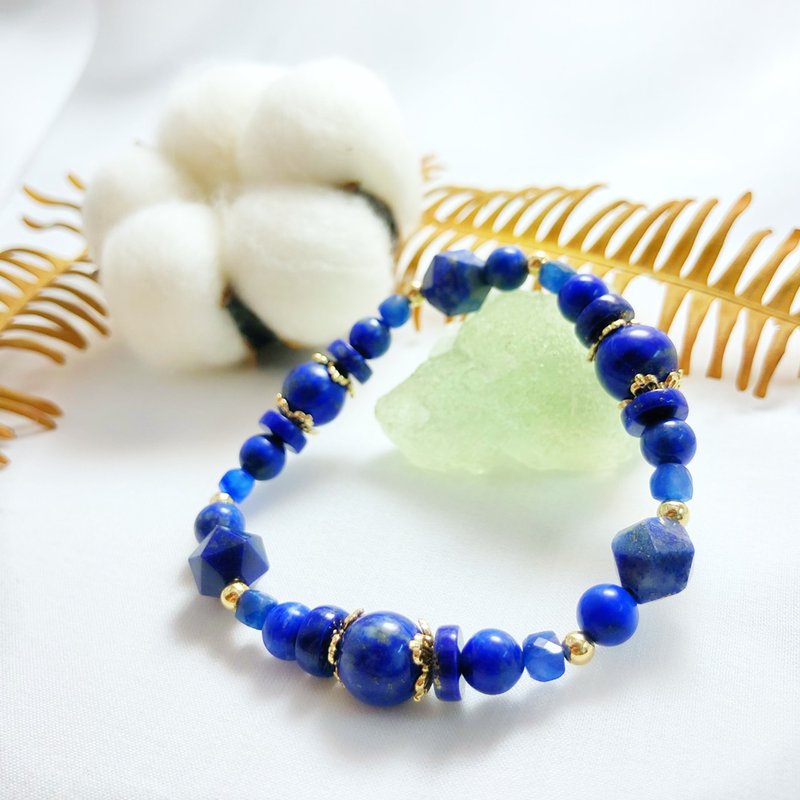 Spirit Number 6-Spirit Number Chakra Crystal Bracelet/Brow Heart Chakra/ Indigo - สร้อยข้อมือ - คริสตัล สีน้ำเงิน