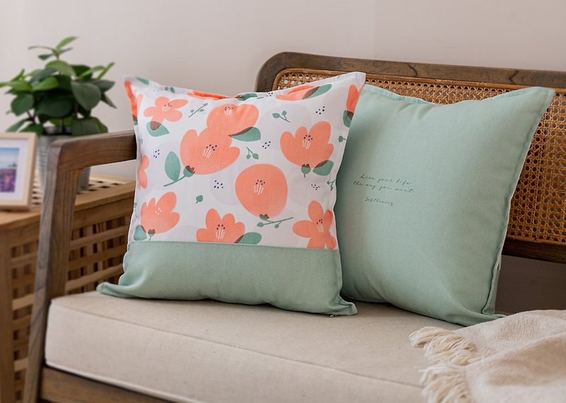 【Kapok-Double-sided Stitching Printing Pillowcase】Pillow / Cushion / Plant Flower - หมอน - เส้นใยสังเคราะห์ สีแดง