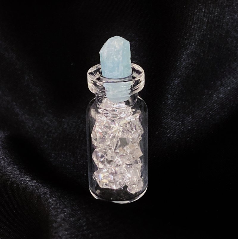 Edith & Jaz • 美國閃靈鑽能量瓶(海藍寶瓶塞) - 擺飾/家飾品 - 半寶石 透明