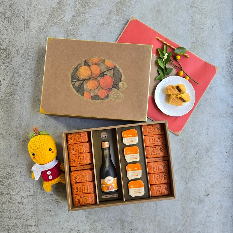 桔鋒禮盒LC4(金桔酥45g*12入+濃縮汁+自選搭配)-附提袋 - 蛋糕/甜點 - 新鮮食材 