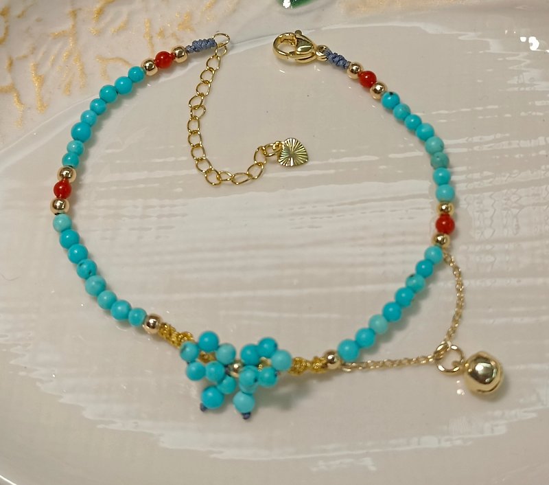 Premium Blue Turquoise Bow Design Bracelet - Bracelets - Semi-Precious Stones Blue