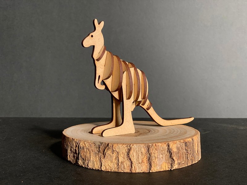 3D Animal Jigsaw Puzzle Kangaroo - Wood, Bamboo & Paper - Wood Brown