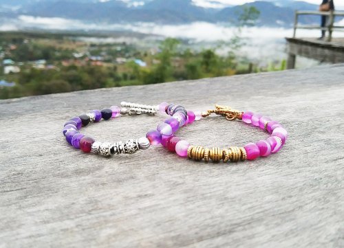 Dark Night Dream-Scarlet Love Couple Men&amp;#39;s Bracelet with Natural Stone Hand Created Minimalist Personalized Tanabata