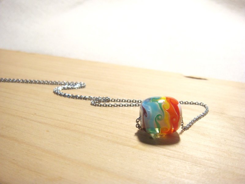 Grapefruit Lin Liuli- Ocean Waves- Rainbow - Necklaces - Colored Glass Multicolor
