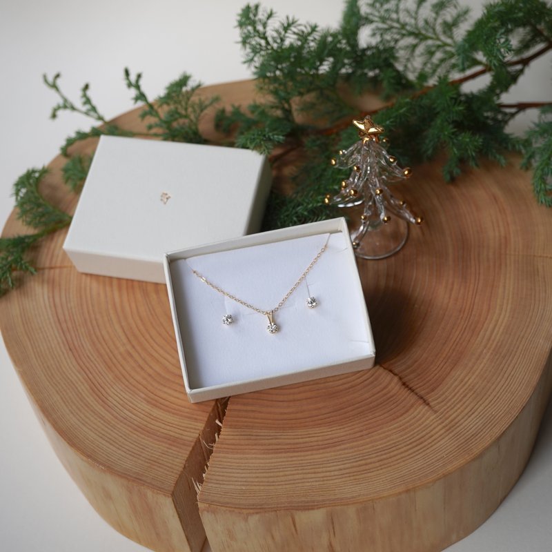 14kgf  モアサナイトネックレス4 - 項鍊 - 石頭 金色