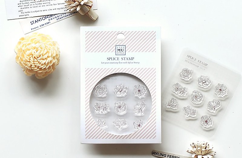 【My Icon Stamp】no.09-Daily Flowers | Clear Stamp、Splice Stamp、Date Stamp - Stamps & Stamp Pads - Silicone Transparent