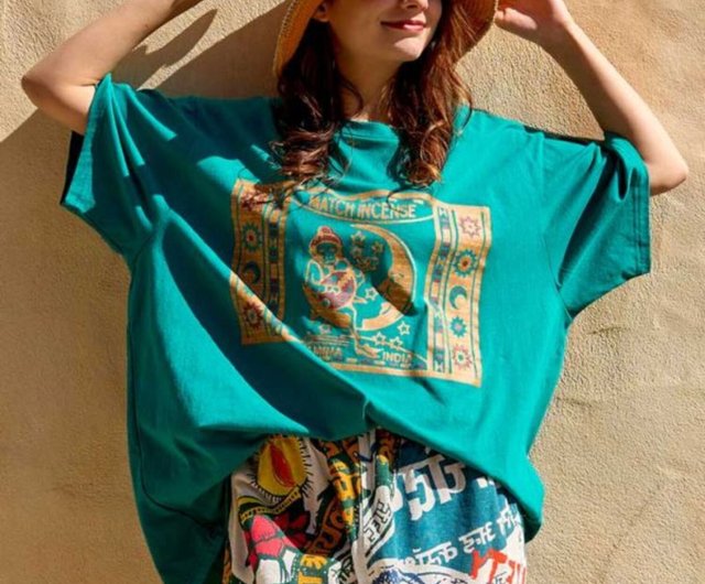 好評予約販売】レトロマッチとイラストプリント刺繍Tシャツ L