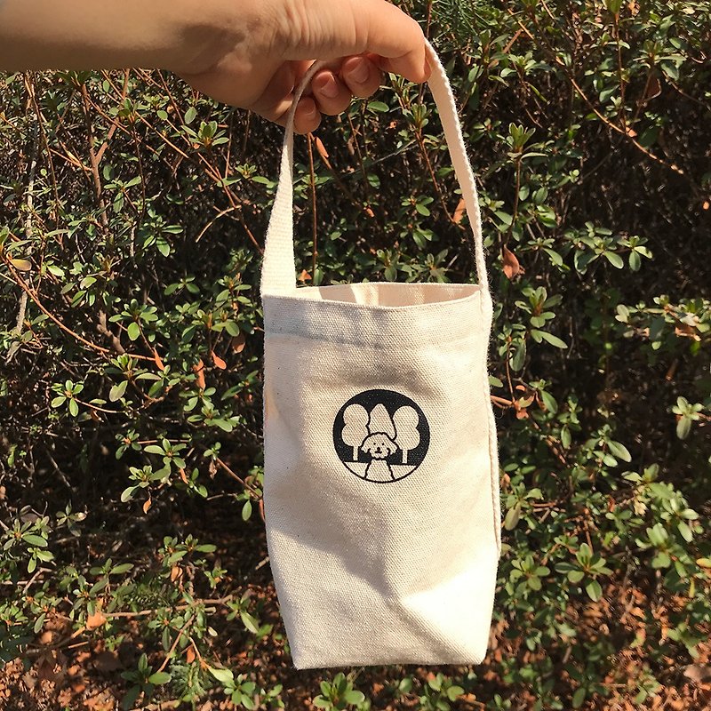 Tumbler bag | Mori's Forest - ถุงใส่กระติกนำ้ - ผ้าฝ้าย/ผ้าลินิน ขาว