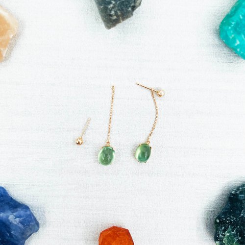 Hee jewelry合一輕珠寶 能量釋放系列 葡萄石 黃18K金耳環 3戴式 輕珠寶飾品