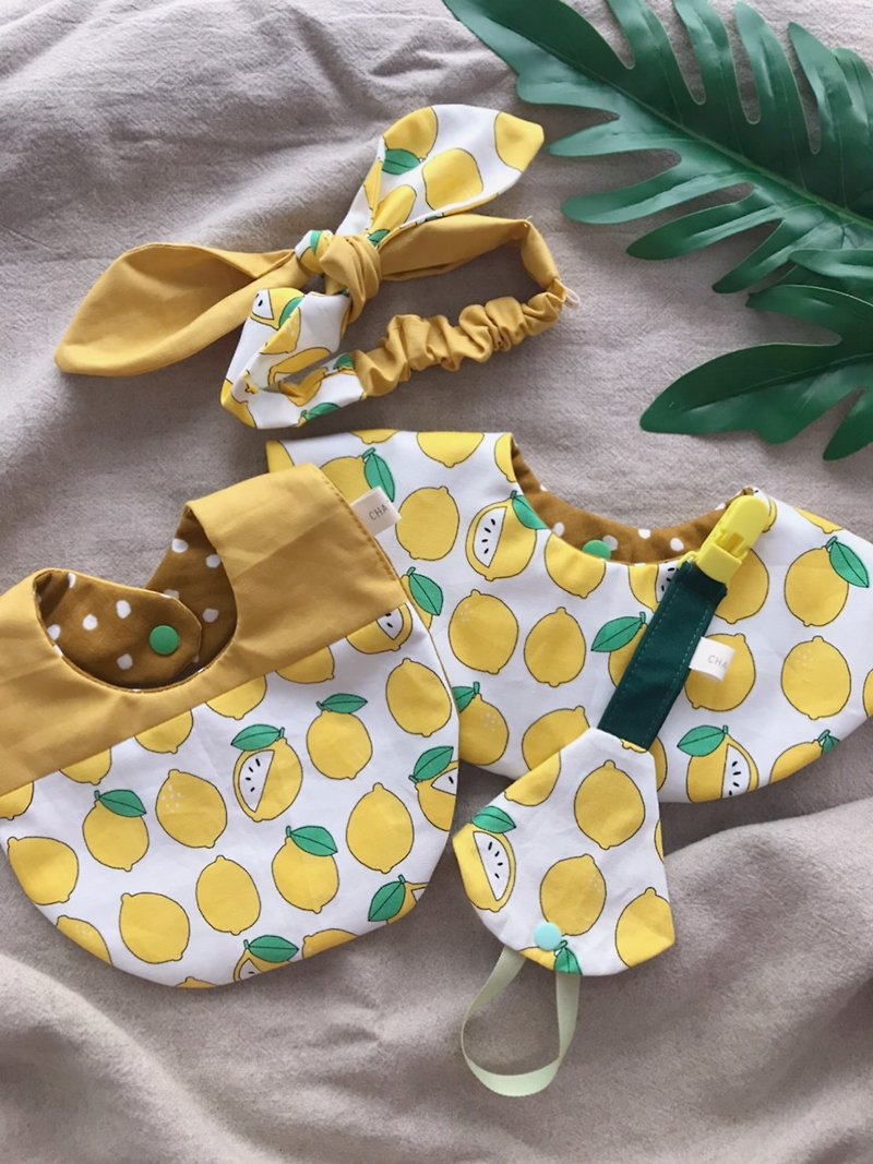Summer Lemon Fragrant Moon Gift Box Handmade 4 Piece Set - Baby Gift Sets - Cotton & Hemp Yellow