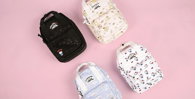 Grinstant x Sanrio 9.7 inch Mini Backpack in Hello Kitty White Overprint