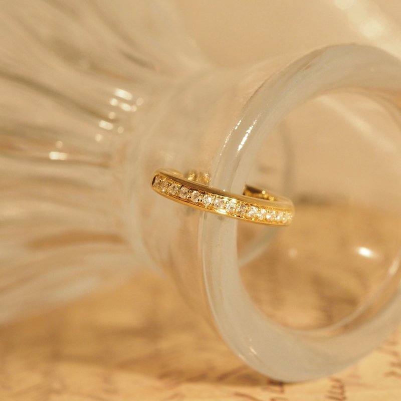 18K金鑽石境界耳夾 18K Gold Diamond Realm Ear Cuff - 耳環/耳夾/耳骨夾 - 貴金屬 