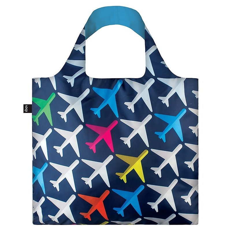 LOQI 購物袋-飛機 AIAI - 側背包/斜孭袋 - 塑膠 藍色