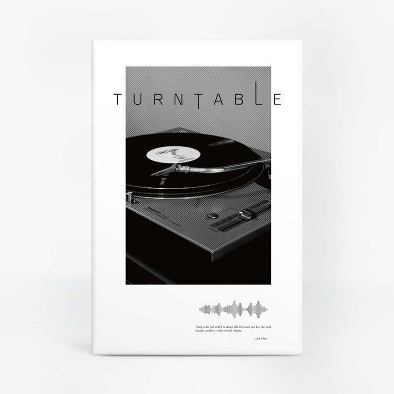 [Frameless Painting] Art Hanging Painting x Black and White Classic Turntable - Posters - Other Materials 