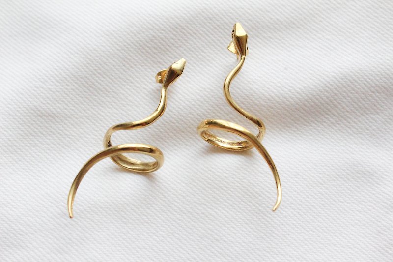 Snake curl Earring - Earrings & Clip-ons - Precious Metals Gold