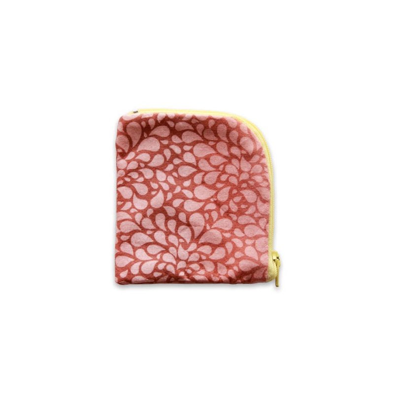【傲角零錢包】-  棉布 花布 漸層 - 零錢包/小錢包 - 棉．麻 粉紅色