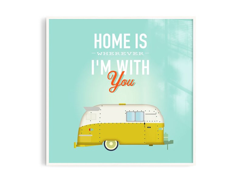 Home is you丨插畫/掛畫/海報/台灣製/原木畫框/尺寸可客製 - 海報/掛畫/掛布 - 紙 卡其色